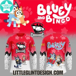 AHL Charlotte Checkers 2025 Bluey And Bingo Special Edition Hockey Jersey