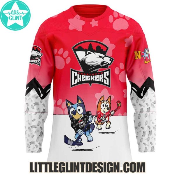 AHL Charlotte Checkers 2025 Bluey And Bingo Special Edition Hockey Jersey