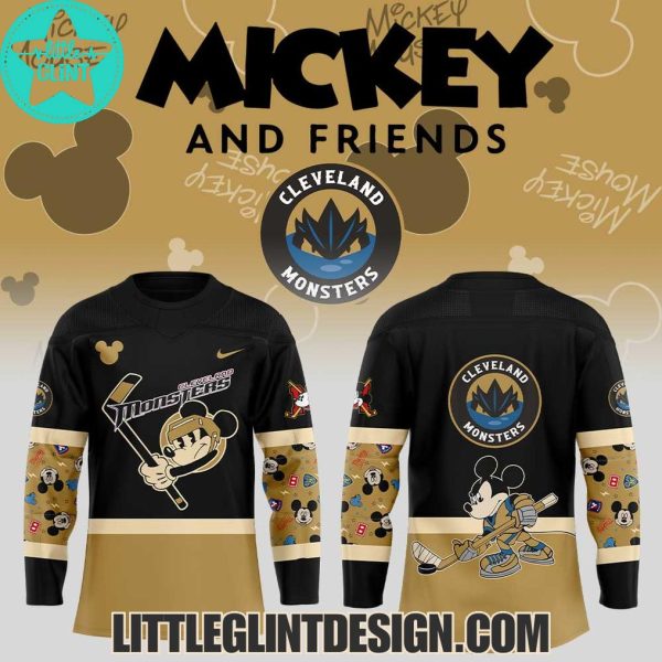 AHL Cleveland Monsters Mickey And Friends 2025 Limited Edition Hockey Jersey