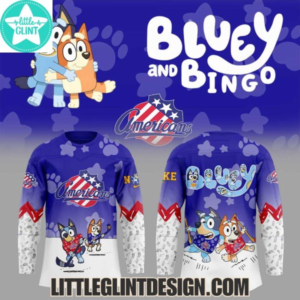 AHL Rochester Americans 2025 Bluey And Bingo Special Edition Hockey Jersey