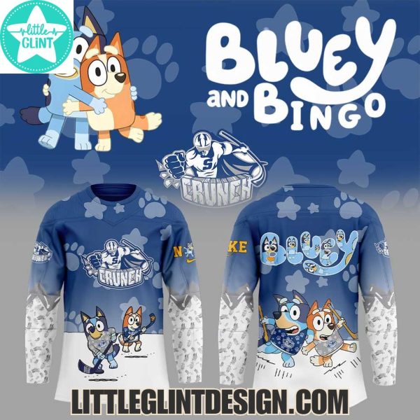 AHL Syracuse Crunch 2025 Bluey And Bingo Special Edition Hockey Jersey