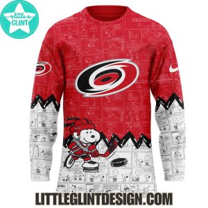 Carolina Hurricanes Happines Is 75 Year Of Peanuts 2025 Custom Name Special Edition Hockey Jersey