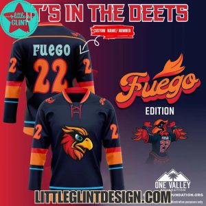 Coachella Valley Firebirds It’s In The Deets Fuego 2025 Custom Name Limited Edition Hockey Jersey