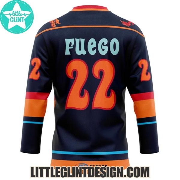 Coachella Valley Firebirds It’s In The Deets Fuego 2025 Custom Name Limited Edition Hockey Jersey