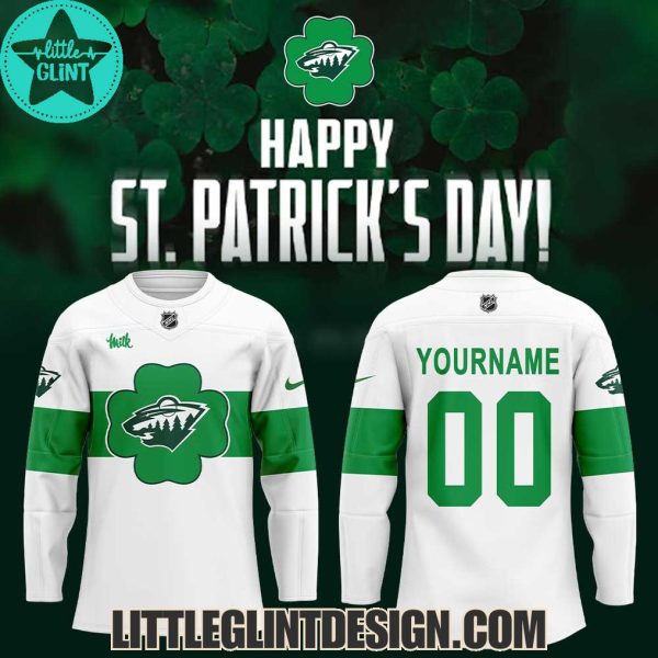 Minnesota Wild St Patrick’s Day 2025 Custom Name Limited Edition Hockey Jersey