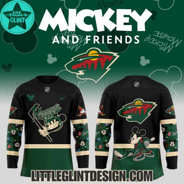 NHL Minnesota Wild Mickey And Friends 2025 Limited Edition Hockey Jersey