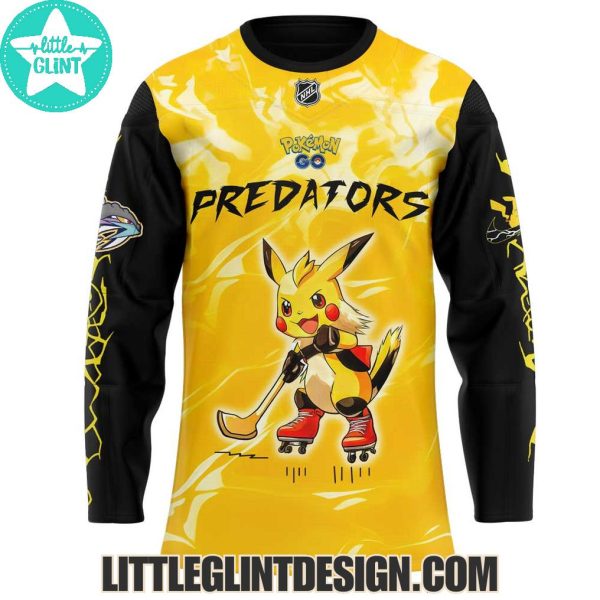 Nashville Predators x Pokemon Go Pikachu 2025 Special Edition Hockey Jersey