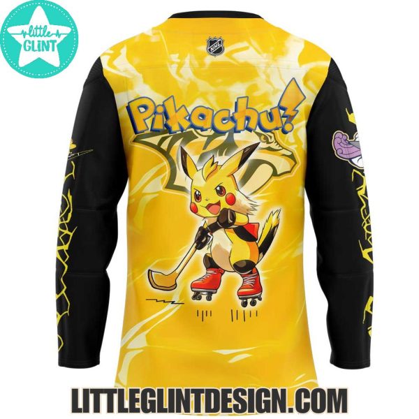 Nashville Predators x Pokemon Go Pikachu 2025 Special Edition Hockey Jersey