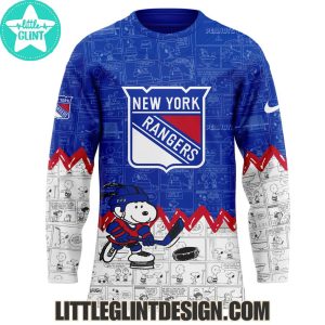 New York Rangers Happines Is 75 Year Of Peanuts 2025 Custom Name Special Edition Hockey Jersey