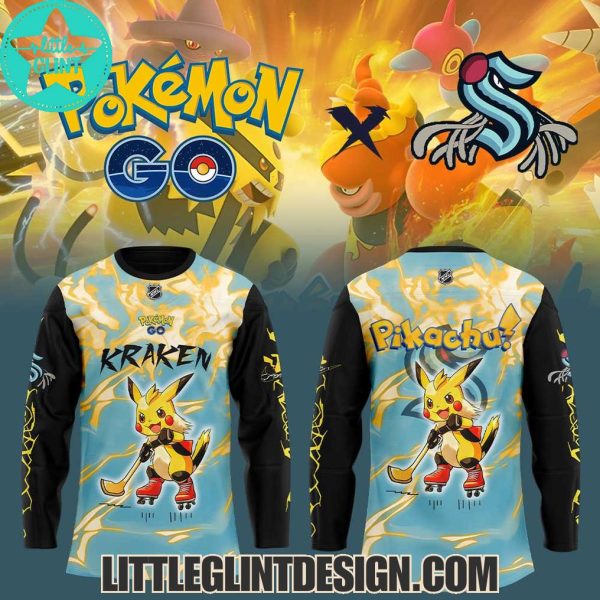 Seattle Kraken x Pokemon Go Pikachu 2025 Special Edition Hockey Jersey