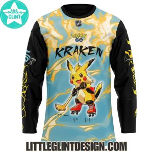 Seattle Kraken x Pokemon Go Pikachu 2025 Special Edition Hockey Jersey