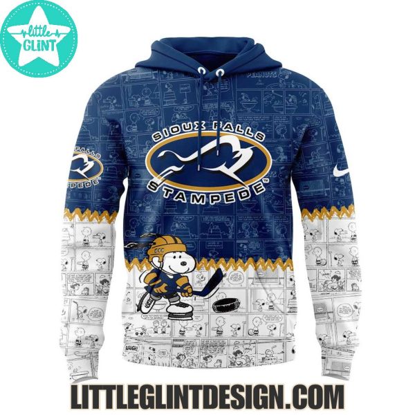 Sioux Falls Stampede Happiness Is 75 Years Of Peanuts 2025 Special Edition Hockey Jersey