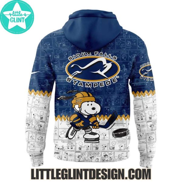 Sioux Falls Stampede Happiness Is 75 Years Of Peanuts 2025 Special Edition Hockey Jersey