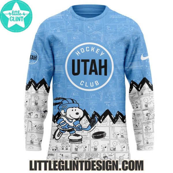 Utah Hockey Club Happines Is 75 Year Of Peanuts 2025 Custom Name Special Edition Hockey Jersey