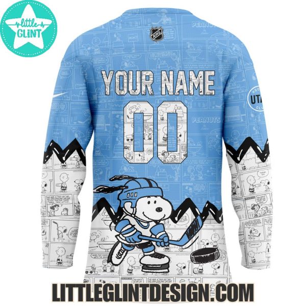 Utah Hockey Club Happines Is 75 Year Of Peanuts 2025 Custom Name Special Edition Hockey Jersey