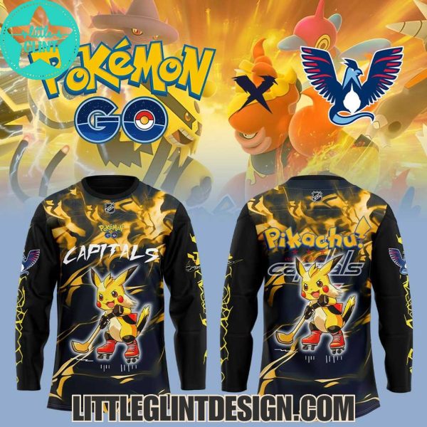 Washington Capitals x Pokemon Go Pikachu 2025 Special Edition Hockey Jersey